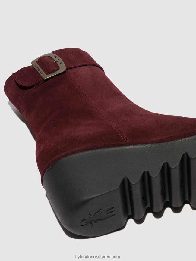Zip Up Ankle Boots BEPP396 Women Fly London 4V24RT62 WINE