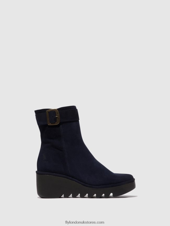 Zip Up Ankle Boots BEPP396 Women Fly London 4V24RT65 NAVY