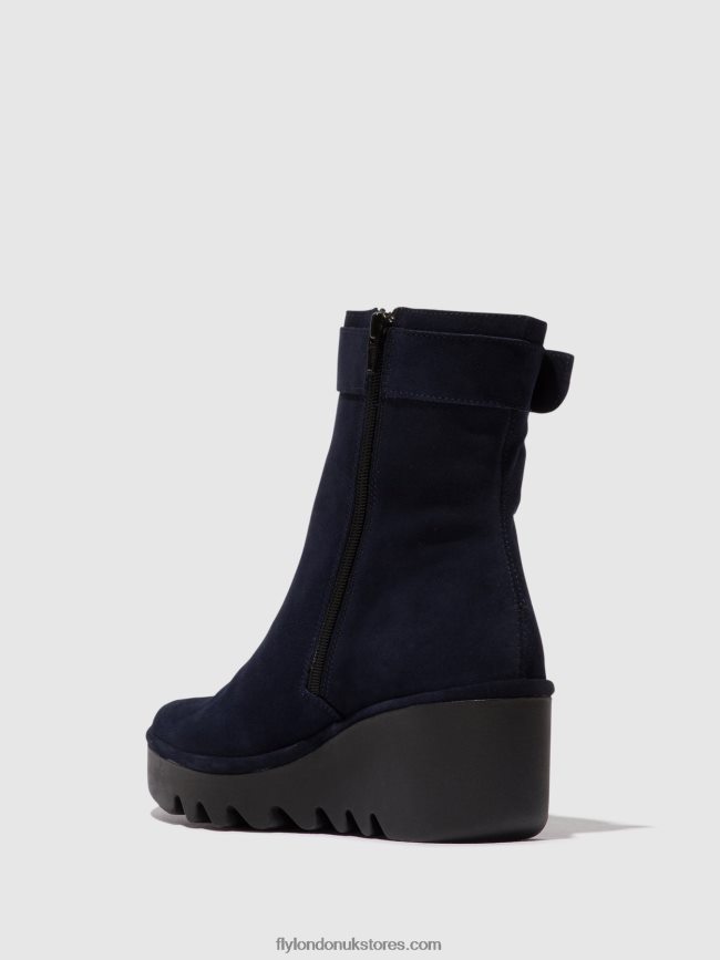Zip Up Ankle Boots BEPP396 Women Fly London 4V24RT65 NAVY