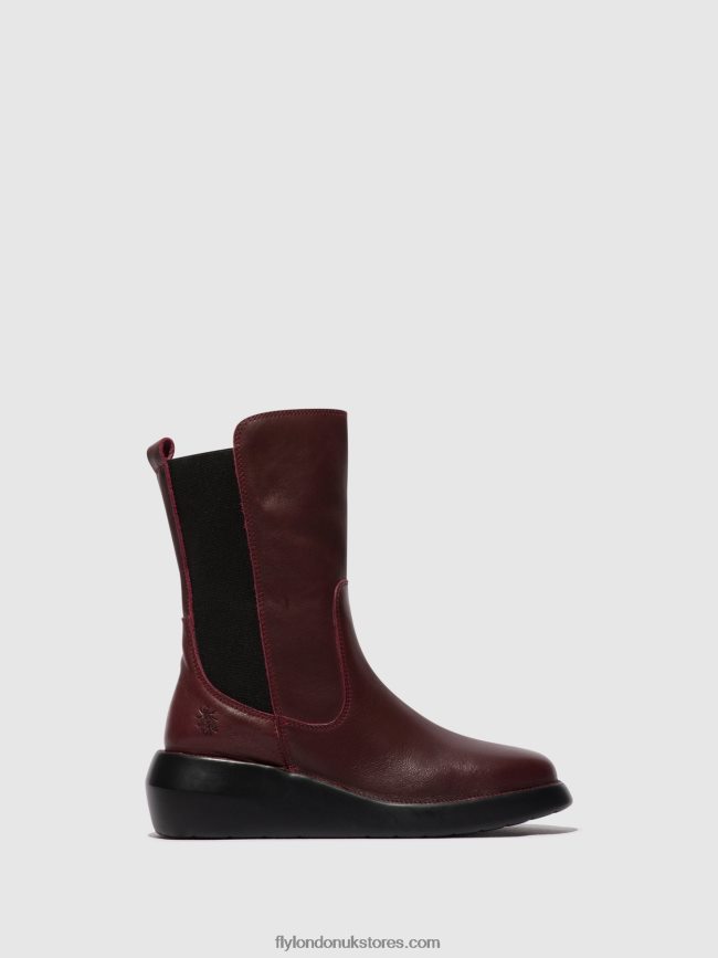 Zip Up Ankle Boots BRIN516 Women Fly London 4V24RT64 BORDEAUX