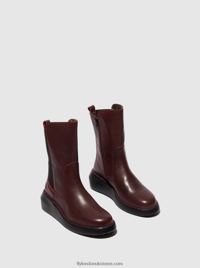 Zip Up Ankle Boots BRIN516 Women Fly London 4V24RT64 BORDEAUX