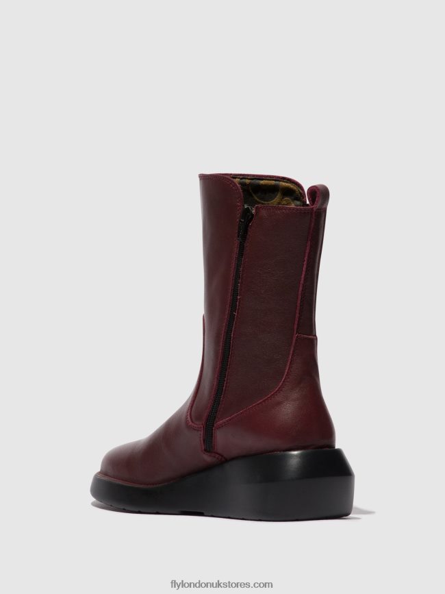 Zip Up Ankle Boots BRIN516 Women Fly London 4V24RT64 BORDEAUX