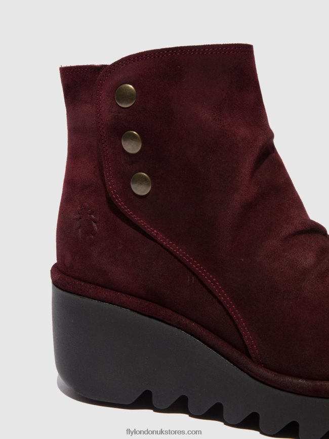 Zip Up Ankle Boots BROM344 Women Fly London 4V24RT181 OILSUEDE WINE