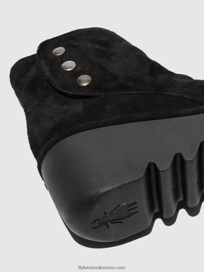 Zip Up Ankle Boots BROM344 Women Fly London 4V24RT182 OILSUEDE BLACK