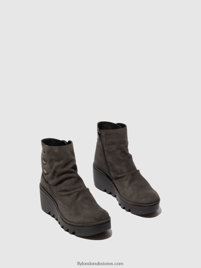 Zip Up Ankle Boots BROM344 Women Fly London 4V24RT183 OILSUEDE DIESEL
