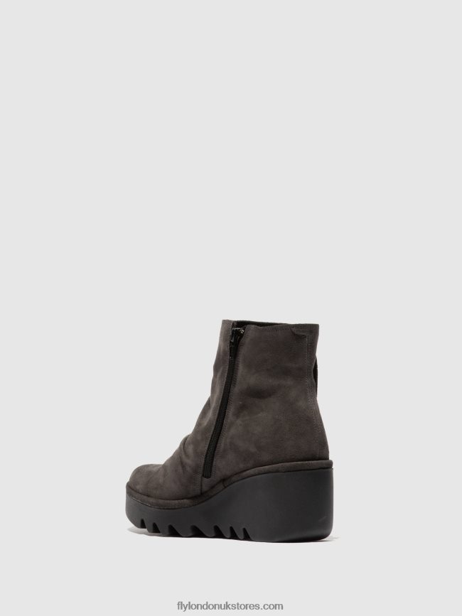 Zip Up Ankle Boots BROM344 Women Fly London 4V24RT183 OILSUEDE DIESEL