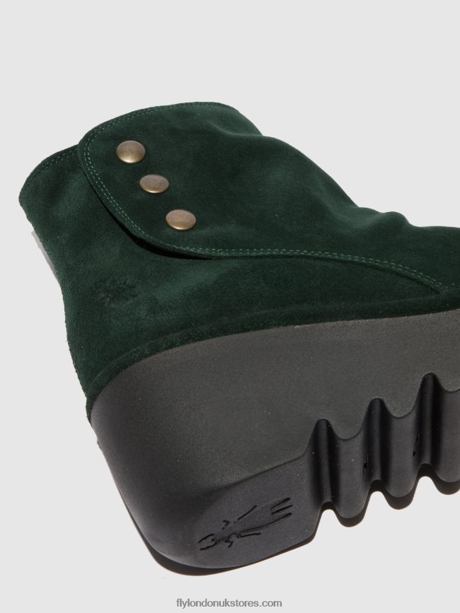 Zip Up Ankle Boots BROM344 Women Fly London 4V24RT184 OILSUEDE GREEN FOREST