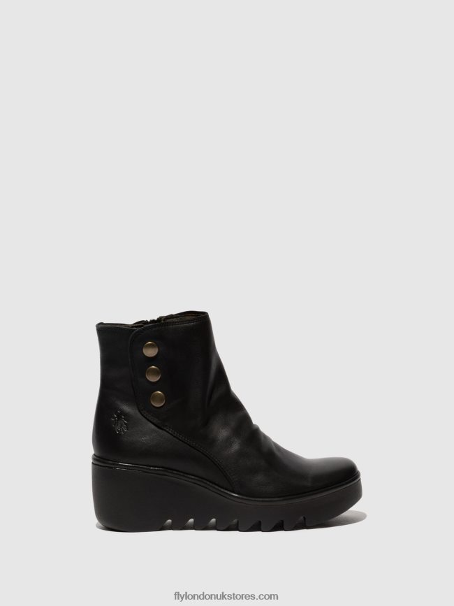 Zip Up Ankle Boots BROM344 Women Fly London 4V24RT66 BLACK