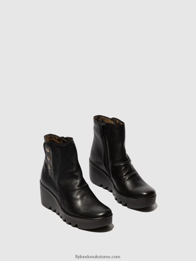 Zip Up Ankle Boots BROM344 Women Fly London 4V24RT66 BLACK