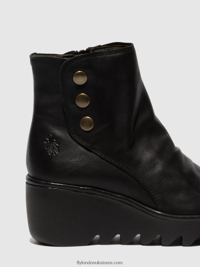 Zip Up Ankle Boots BROM344 Women Fly London 4V24RT66 BLACK