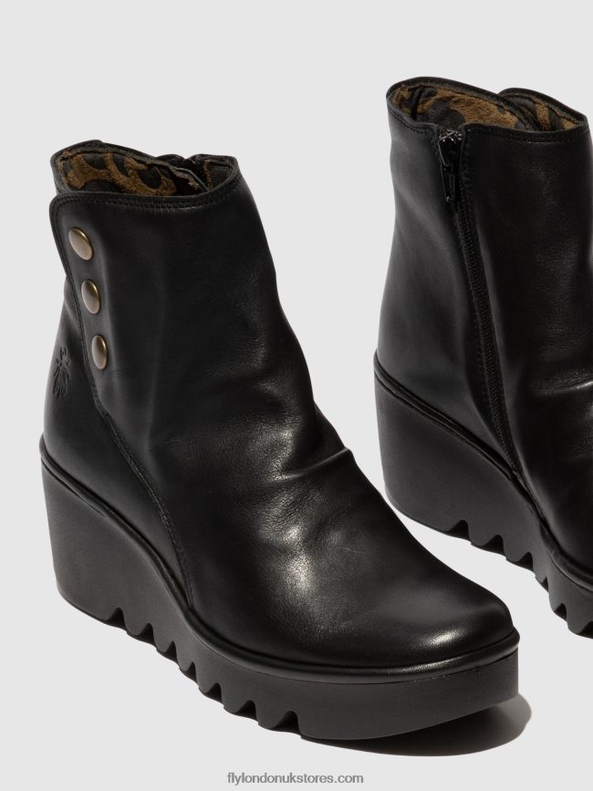 Zip Up Ankle Boots BROM344 Women Fly London 4V24RT66 BLACK