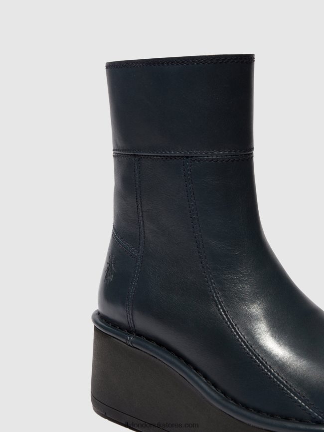 Zip Up Ankle Boots HANN248 Women Fly London 4V24RT56 NAVY