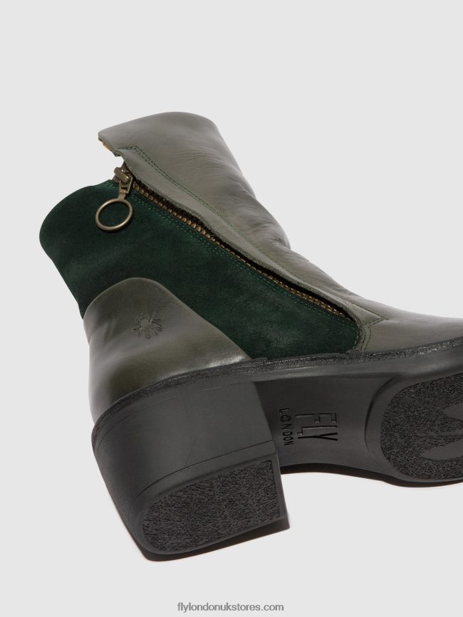 Zip Up Ankle Boots MELY074 Women Fly London 4V24RT57 DIESEL/GREEN FOREST