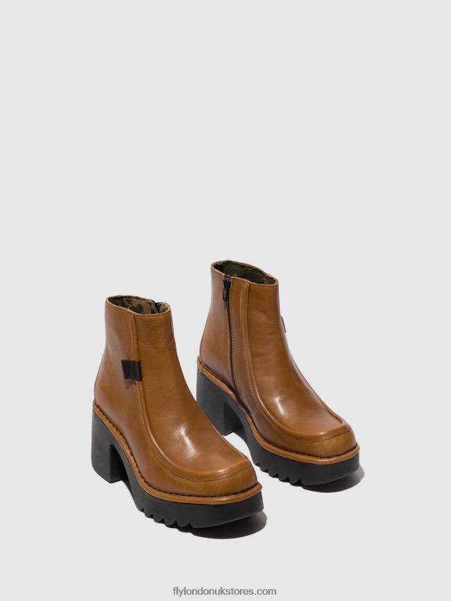 Zip Up Ankle Boots MITE249 Women Fly London 4V24RT54 CUOIO
