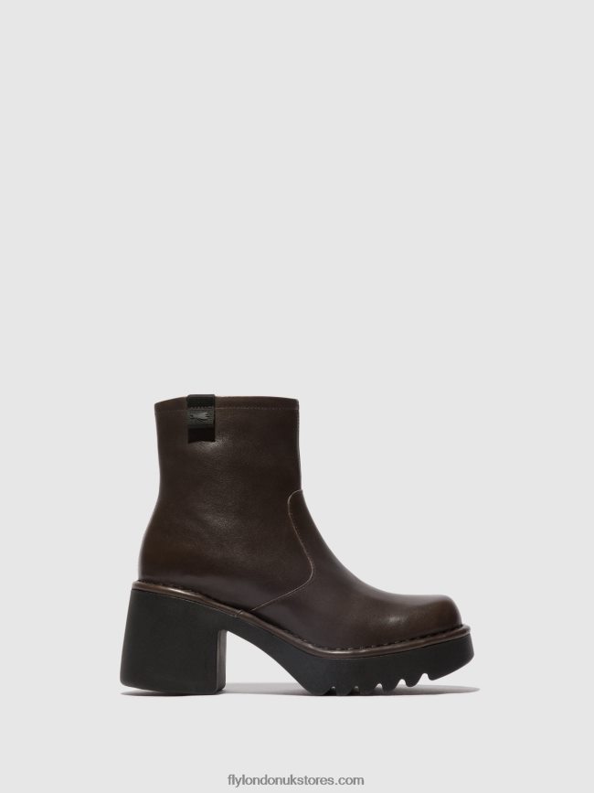 Zip Up Ankle Boots MOGE250 Women Fly London 4V24RT52 DK.TAUPE