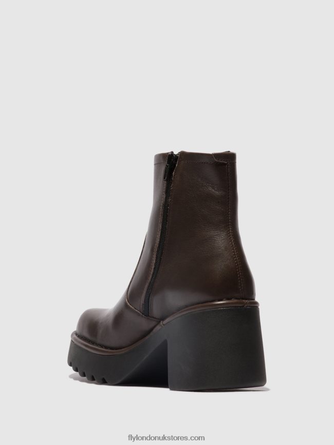 Zip Up Ankle Boots MOGE250 Women Fly London 4V24RT52 DK.TAUPE
