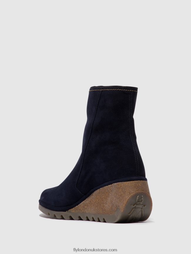Zip Up Ankle Boots NELA407 Women Fly London 4V24RT47 NAVY
