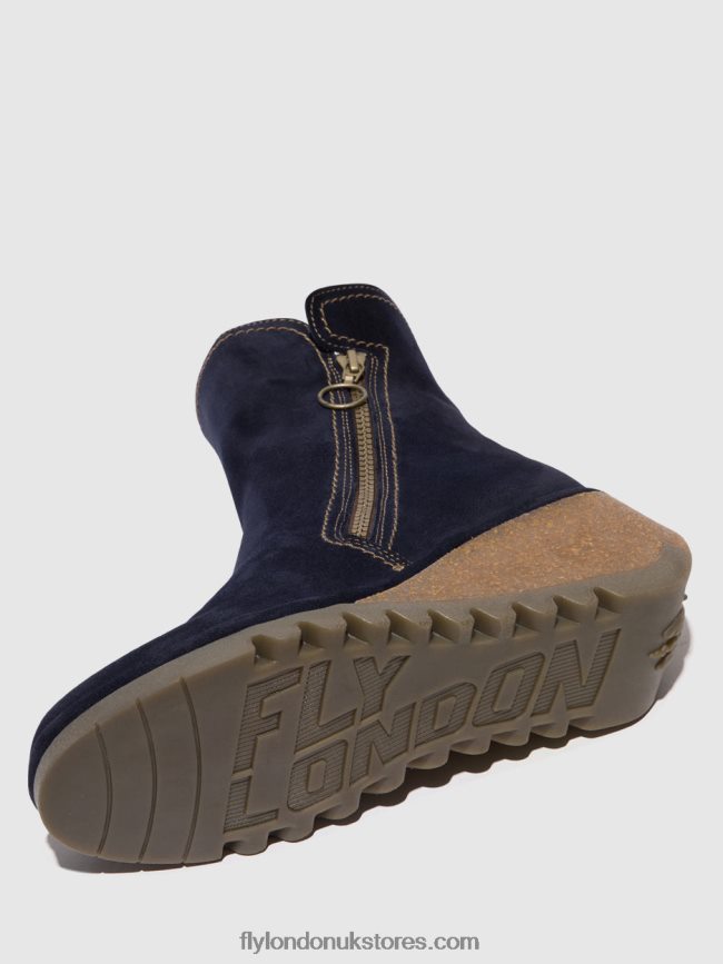 Zip Up Ankle Boots NELA407 Women Fly London 4V24RT47 NAVY