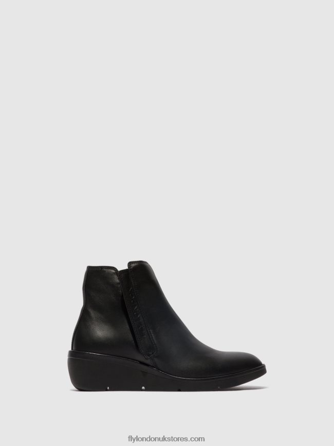 Zip Up Ankle Boots NULA550 Women Fly London 4V24RT48 BLACK