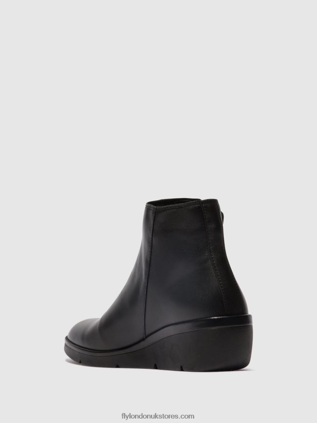 Zip Up Ankle Boots NULA550 Women Fly London 4V24RT48 BLACK