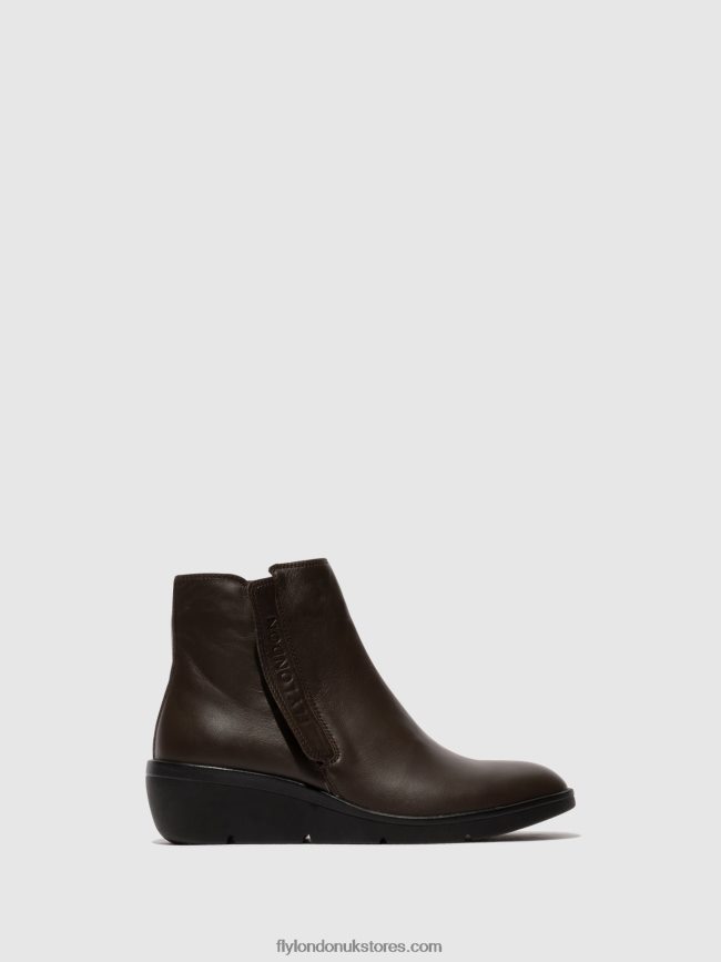 Zip Up Ankle Boots NULA550 Women Fly London 4V24RT49 BROWN