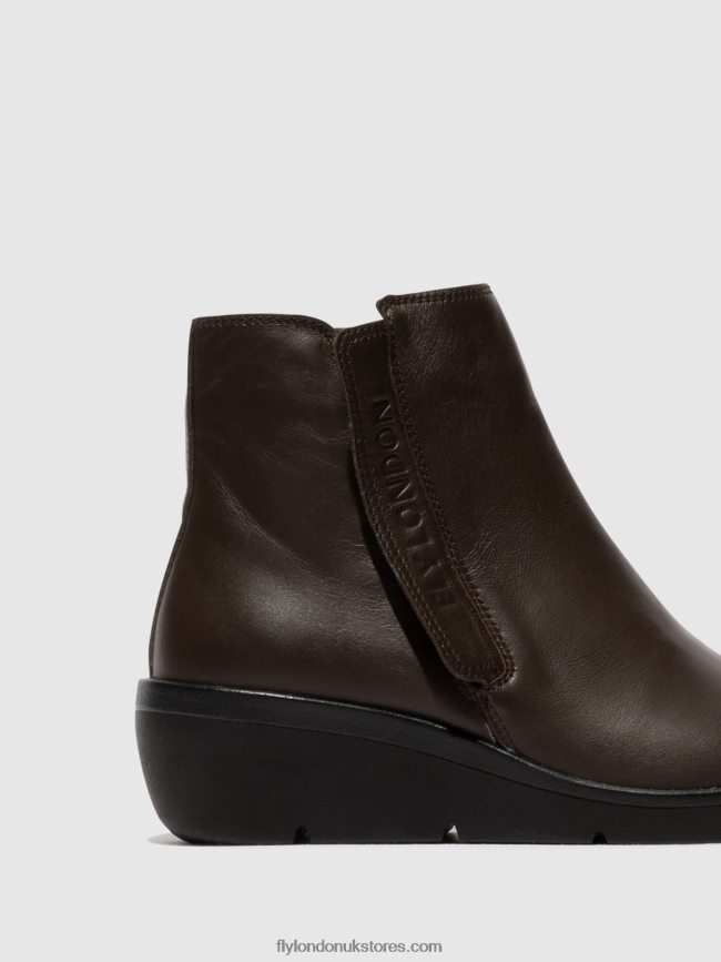 Zip Up Ankle Boots NULA550 Women Fly London 4V24RT49 BROWN