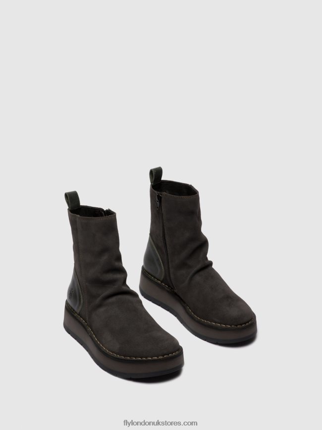 Zip Up Ankle Boots RENO053 Women Fly London 4V24RT249 OILSUEDE/RUG DIESEL