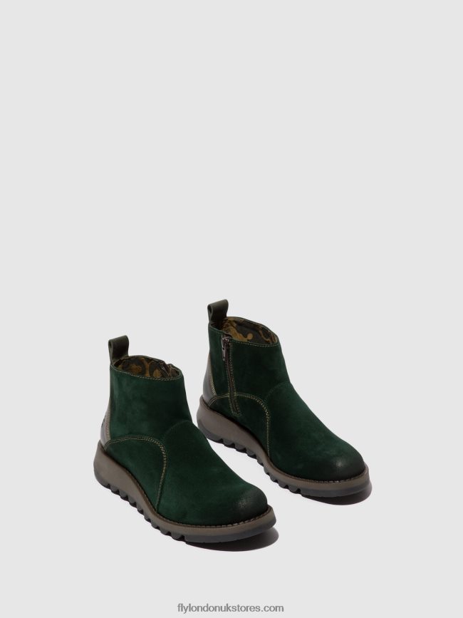Zip Up Ankle Boots SELY918 Women Fly London 4V24RT22 FOREST GREEN/DIESEL