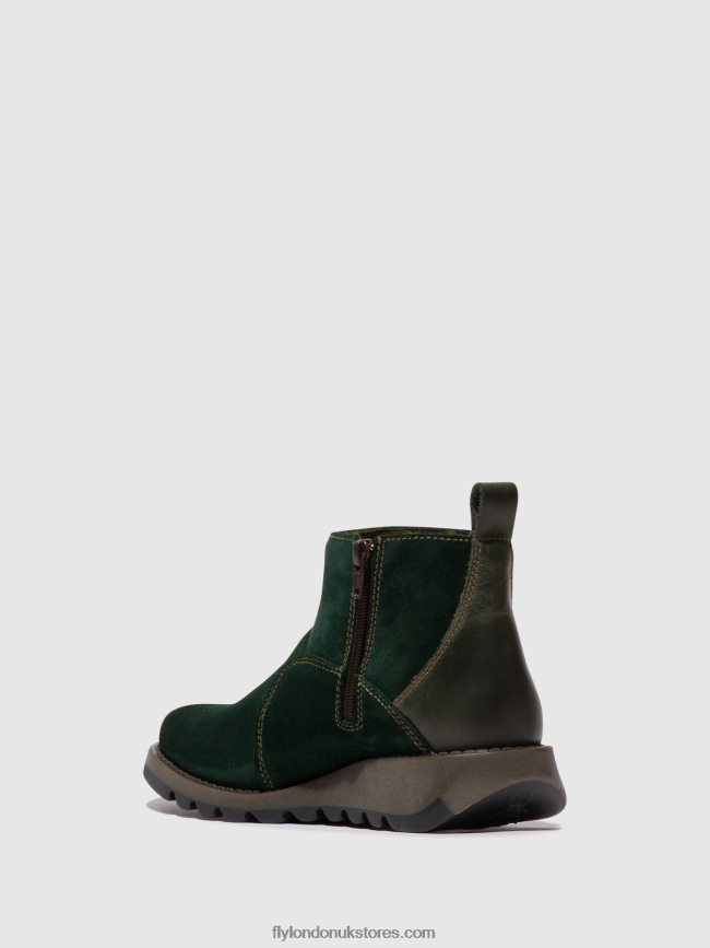 Zip Up Ankle Boots SELY918 Women Fly London 4V24RT22 FOREST GREEN/DIESEL