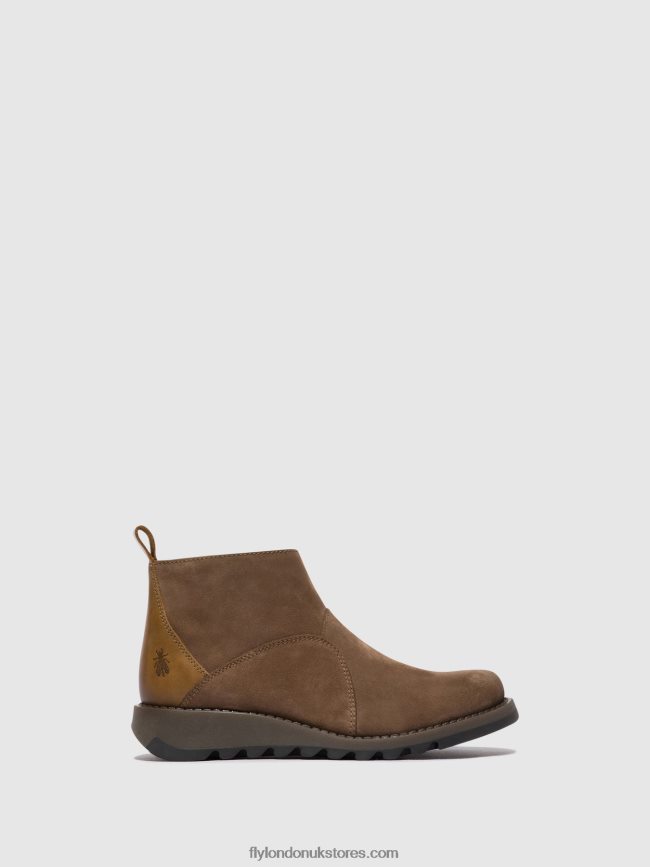 Zip Up Ankle Boots SELY918 Women Fly London 4V24RT37 TAUPE/CAMEL