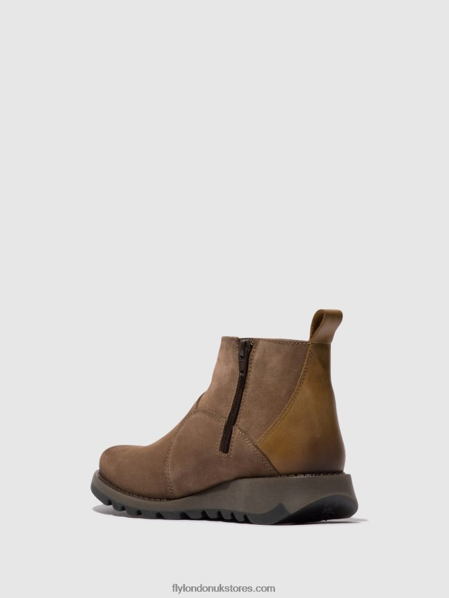 Zip Up Ankle Boots SELY918 Women Fly London 4V24RT37 TAUPE/CAMEL