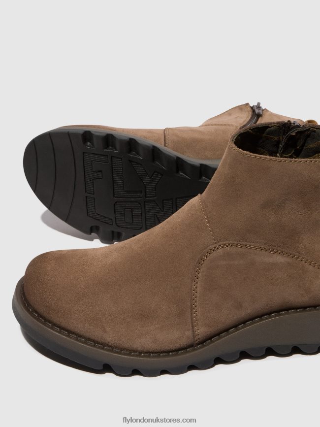 Zip Up Ankle Boots SELY918 Women Fly London 4V24RT37 TAUPE/CAMEL