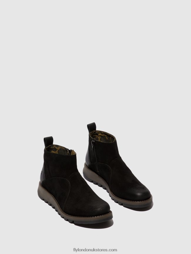 Zip Up Ankle Boots SELY918 Women Fly London 4V24RT45 BLACK