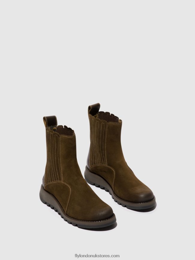 Zip Up Ankle Boots SUZY899 Women Fly London 4V24RT36 SLUDGE/OLIVE