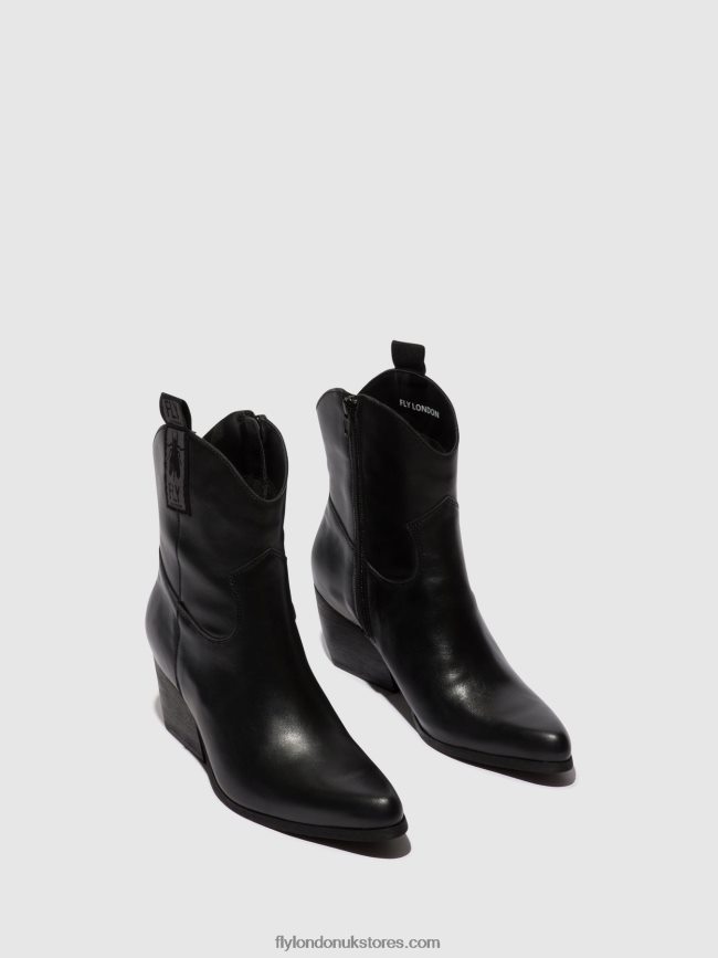 Zip Up Ankle Boots TABB905 Women Fly London 4V24RT31 BLACK