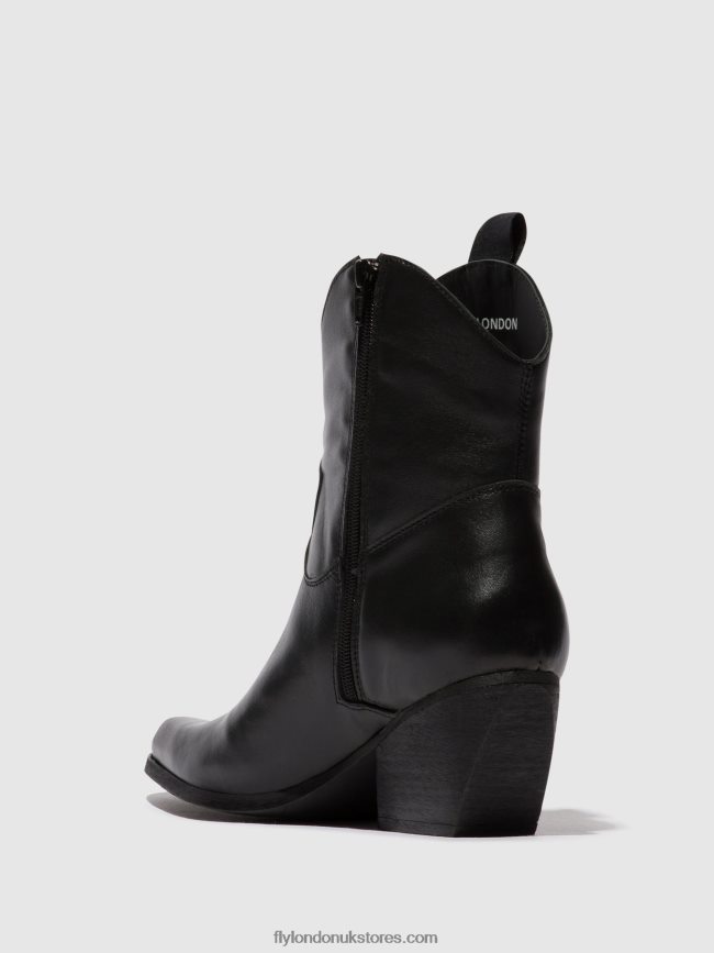 Zip Up Ankle Boots TABB905 Women Fly London 4V24RT31 BLACK
