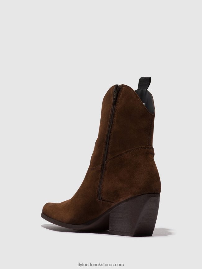 Zip Up Ankle Boots TABB905 Women Fly London 4V24RT33 CHOCOLATE
