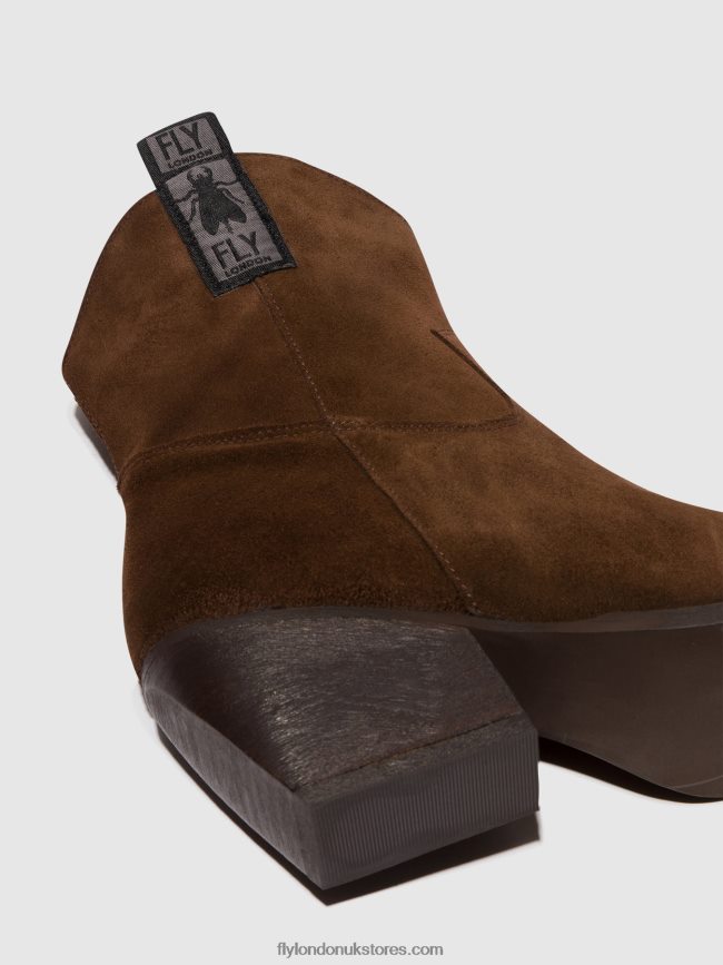 Zip Up Ankle Boots TABB905 Women Fly London 4V24RT33 CHOCOLATE