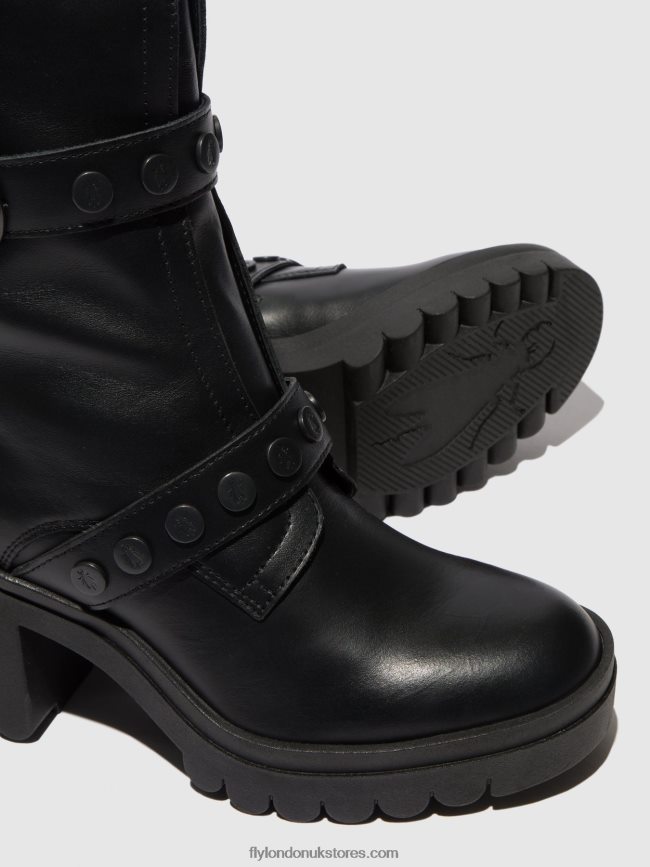 Zip Up Ankle Boots TAMA888 Women Fly London 4V24RT160 NAUSICA BLACK
