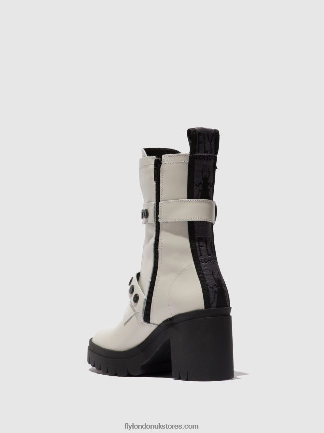 Zip Up Ankle Boots TAMA888 Women Fly London 4V24RT161 NAUSICA OFFWHITE