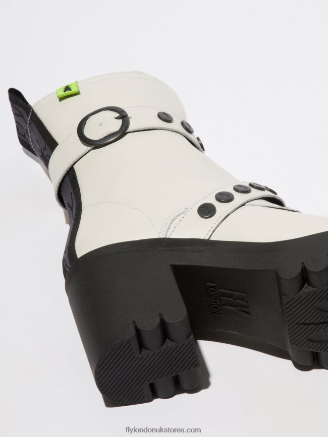 Zip Up Ankle Boots TAMA888 Women Fly London 4V24RT161 NAUSICA OFFWHITE