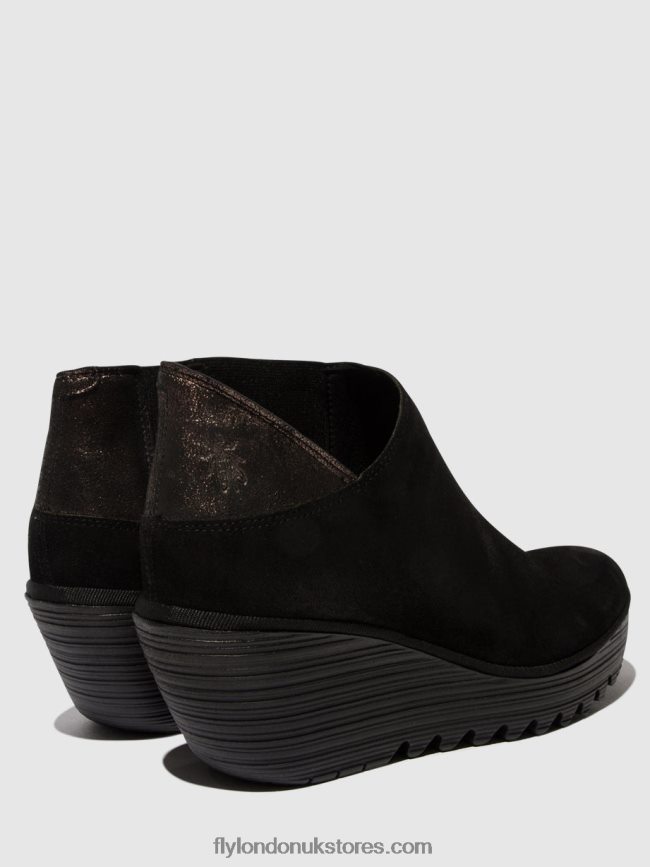 Zip Up Ankle Boots YEGO400 Women Fly London 4V24RT35 BLACK/GRAPHITE
