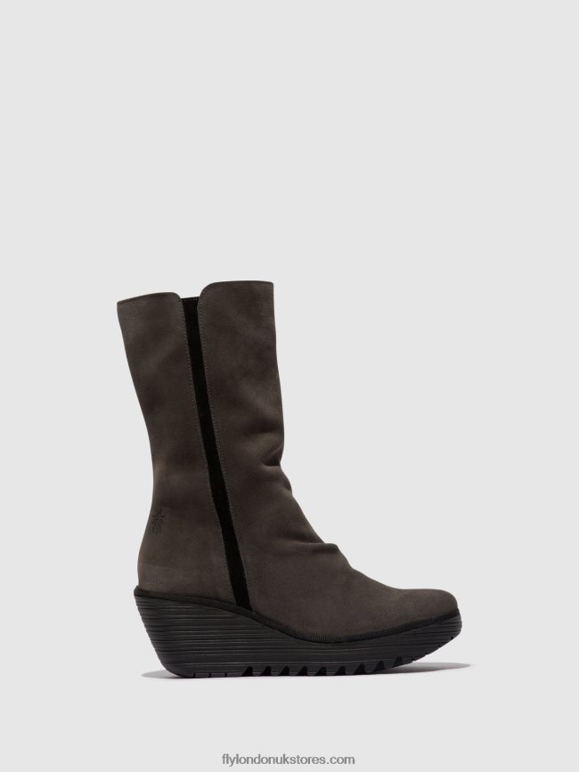 Zip Up Ankle Boots YEMY408 Women Fly London 4V24RT29 DIESEL/BLACK