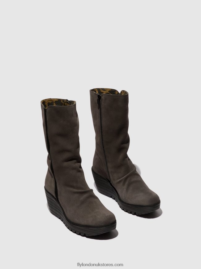 Zip Up Ankle Boots YEMY408 Women Fly London 4V24RT29 DIESEL/BLACK