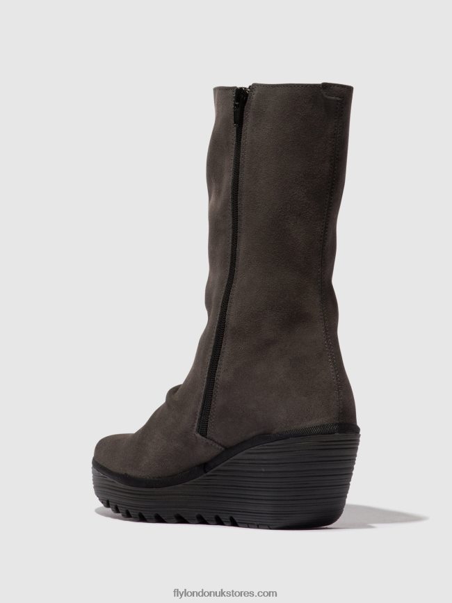 Zip Up Ankle Boots YEMY408 Women Fly London 4V24RT29 DIESEL/BLACK