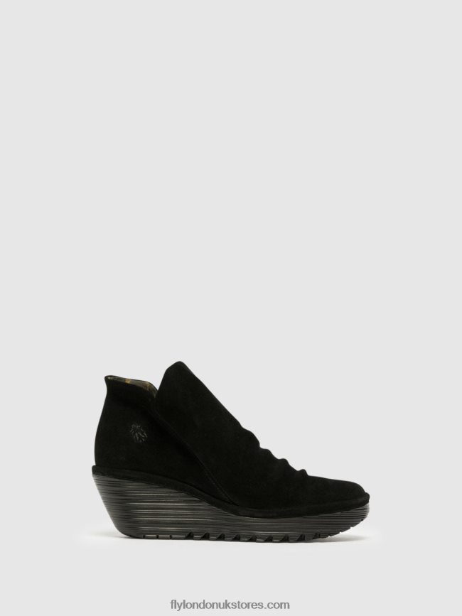 Zip Up Ankle Boots YIP Women Fly London 4V24RT279 BLACK