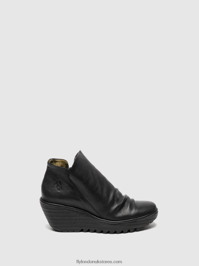 Zip Up Ankle Boots YIP Women Fly London 4V24RT280 BLACK