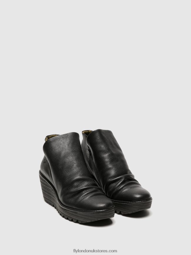 Zip Up Ankle Boots YIP Women Fly London 4V24RT280 BLACK