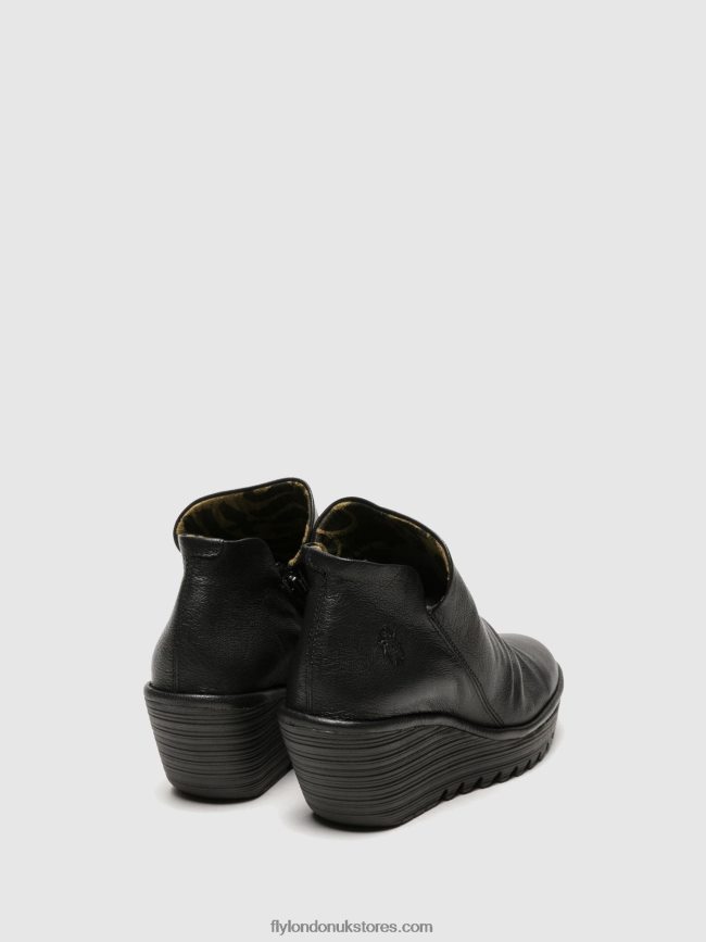 Zip Up Ankle Boots YIP Women Fly London 4V24RT280 BLACK