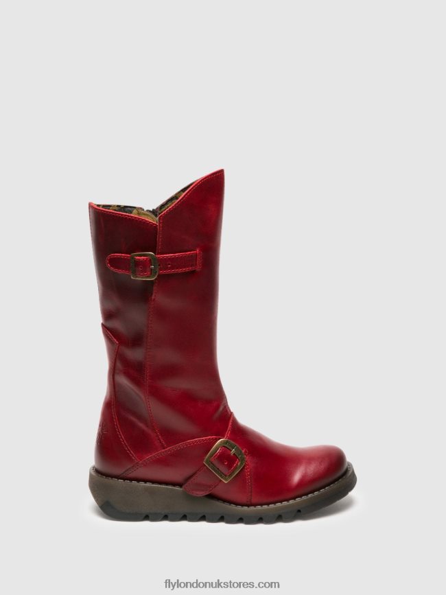 Buckle Boots MES 2 Women Fly London 4V24RT345 RED